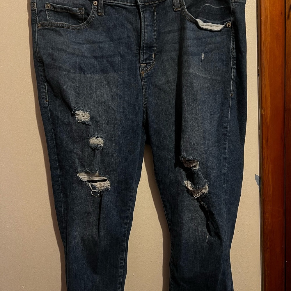 Distressed Blue Jeans